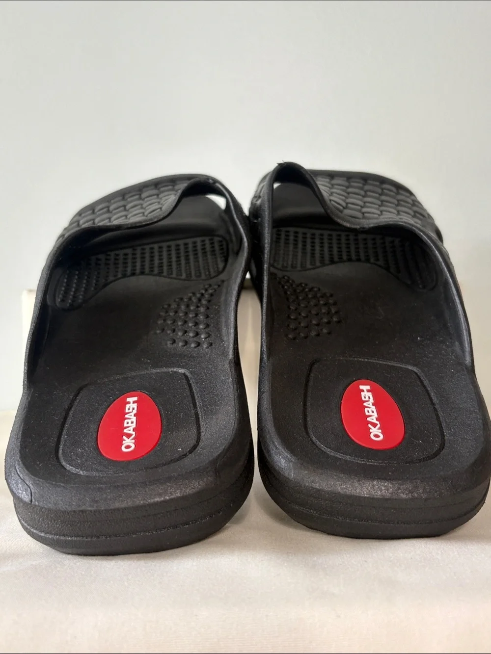 Okabashi Black Rubber Woven Slide Sandals for Men - Slip-On Comfort